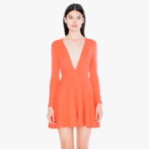 American Apparel Ponte V Neck Skater Dress NWOT